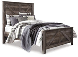 Wynnlow Gray Queen Crossbuck Panel Bedroom Set with Dresser, Mirror, and Nightstand - Ornate Home