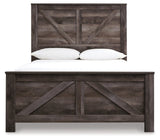 Wynnlow Gray Queen Crossbuck Panel Bedroom Set with Dresser, Mirror, and Nightstand - Ornate Home