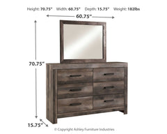 Wynnlow Gray Queen Panel Bed & Dresser & Mirror & Chest & 2 Nightstands - Ornate Home