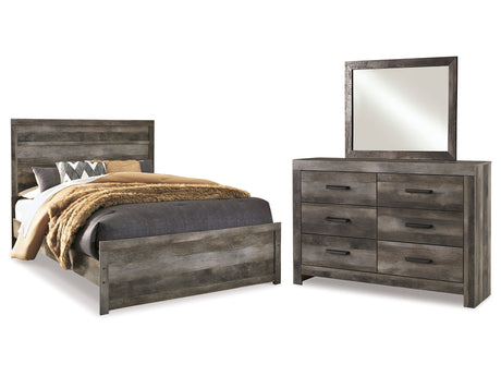 Wynnlow Gray Queen Panel Bed, Dresser and Mirror - Ornate Home