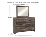 Wynnlow Gray Queen Panel Bedroom Set with Mirrored Dresser and Nightstand (Online Special Price) - Ornate Home
