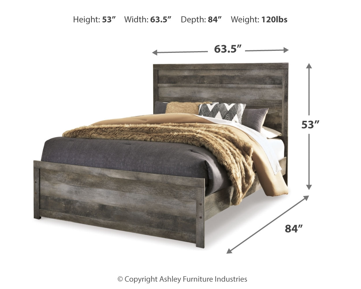 Wynnlow Gray Queen Panel Bedroom Set with Mirrored Dresser and Nightstand (Online Special Price) - Ornate Home