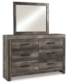 Wynnlow Gray Queen Panel Bedroom Set with Mirrored Dresser and Nightstand - Ornate Home