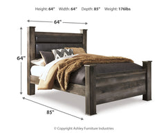 Wynnlow Gray Queen Poster Bedroom Set with Chest and 2 Nightstands - Ornate Home