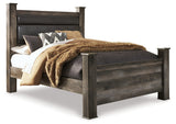 Wynnlow Gray Queen Upholstered Poster Bed (Online Special Price) - Ornate Home