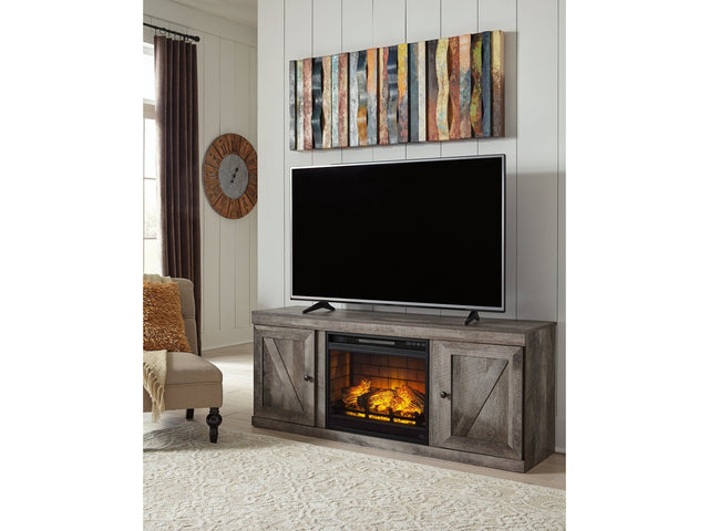 Wynnlow Gray TV Stand with Electric Fireplace - Ornate Home