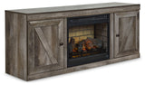 Wynnlow Gray TV Stand with Electric Fireplace - Ornate Home