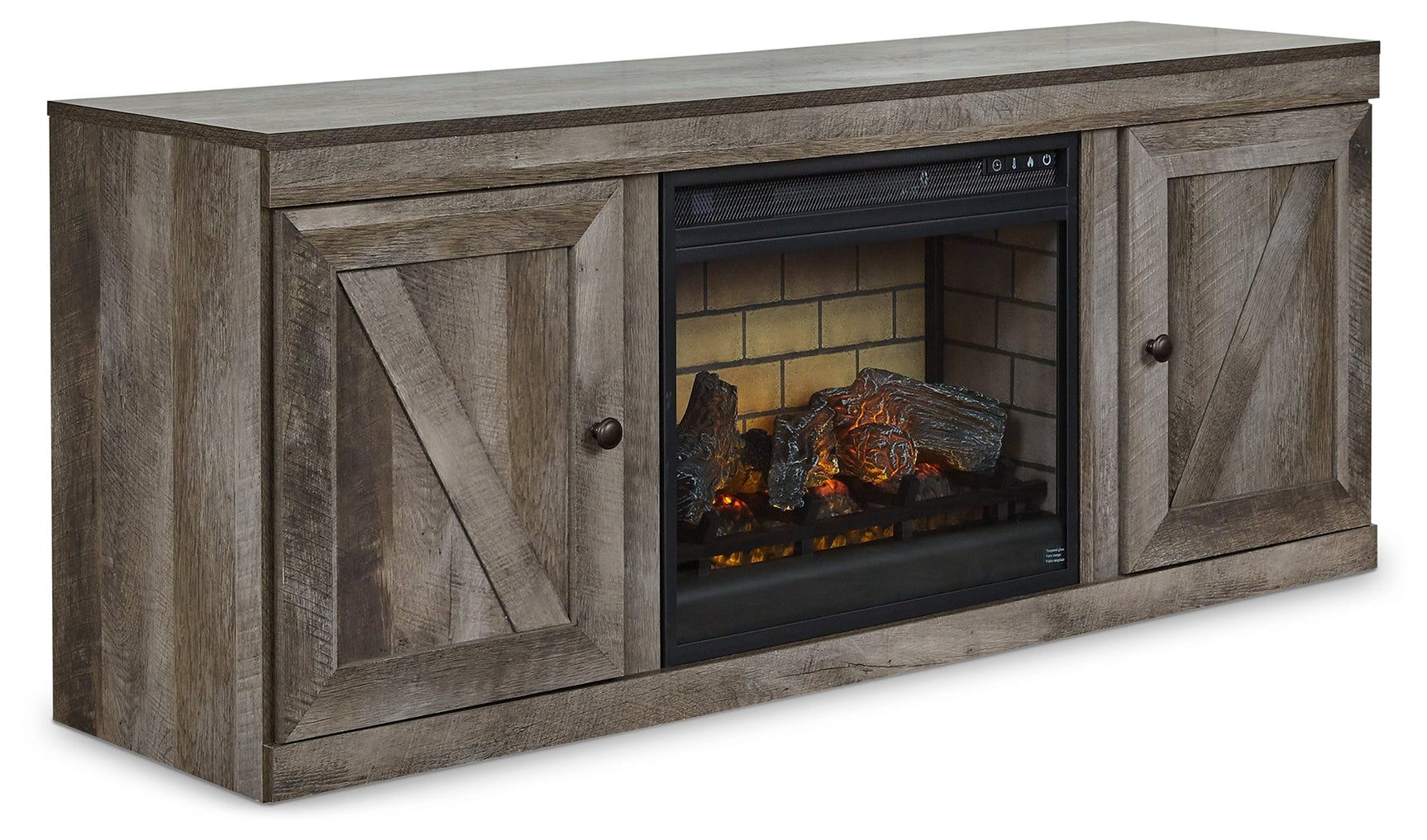 Wynnlow Gray TV Stand with Electric Fireplace - Ornate Home