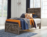 Wynnlow Gray Twin Crossbuck Panel Bed, Dresser and Mirror (Online Special Price) - Ornate Home
