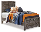 Wynnlow Gray Twin Crossbuck Panel Bed - Ornate Home