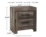 Wynnlow Gray Twin Crossbuck Panel Bed and 2 Nightstands - Ornate Home