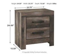 Wynnlow Gray Twin Crossbuck Panel Bed and 2 Nightstands - Ornate Home