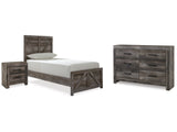Wynnlow Gray Twin Panel Bed & Dresser & Nightstand - Ornate Home