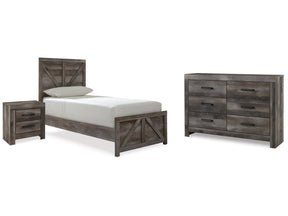 Wynnlow Gray Twin Panel Bed & Dresser & Nightstand - Ornate Home