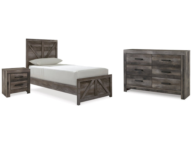 Wynnlow Gray Twin Panel Bed & Dresser & Nightstand - Ornate Home