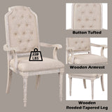 Wynsor Fabric & Antique Champagne Arm Chair - Ornate Home