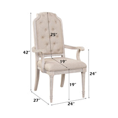 Wynsor Fabric & Antique Champagne Arm Chair - Ornate Home