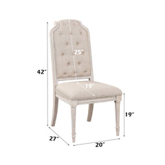 Wynsor Fabric & Antique Champagne Side Chair - Ornate Home