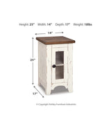 Wystfield White/Brown Chairside End Table - Ornate Home