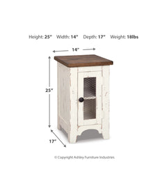 Wystfield White/Brown Chairside End Table - Ornate Home