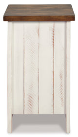 Wystfield White/Brown Chairside End Table - Ornate Home