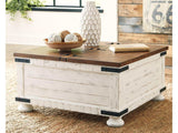 Wystfield White/Brown Cocktail Table with Storage (Online Special Price) - Ornate Home