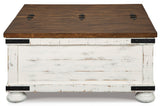 Wystfield White/Brown Cocktail Table with Storage (Online Special Price) - Ornate Home