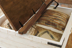 Wystfield White/Brown Cocktail Table with Storage - Ornate Home