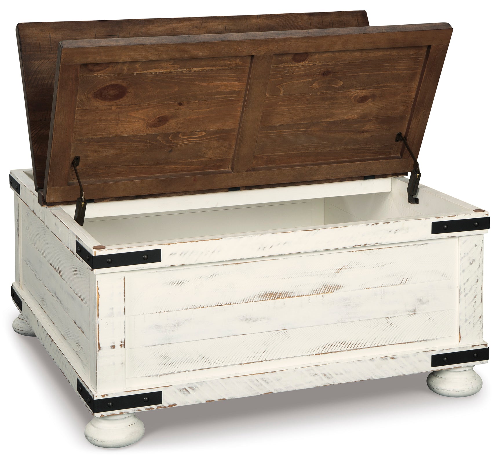 Wystfield White/Brown Cocktail Table with Storage - Ornate Home