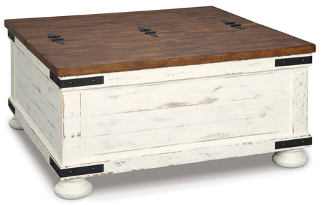 Wystfield White/Brown Cocktail Table with Storage - Ornate Home