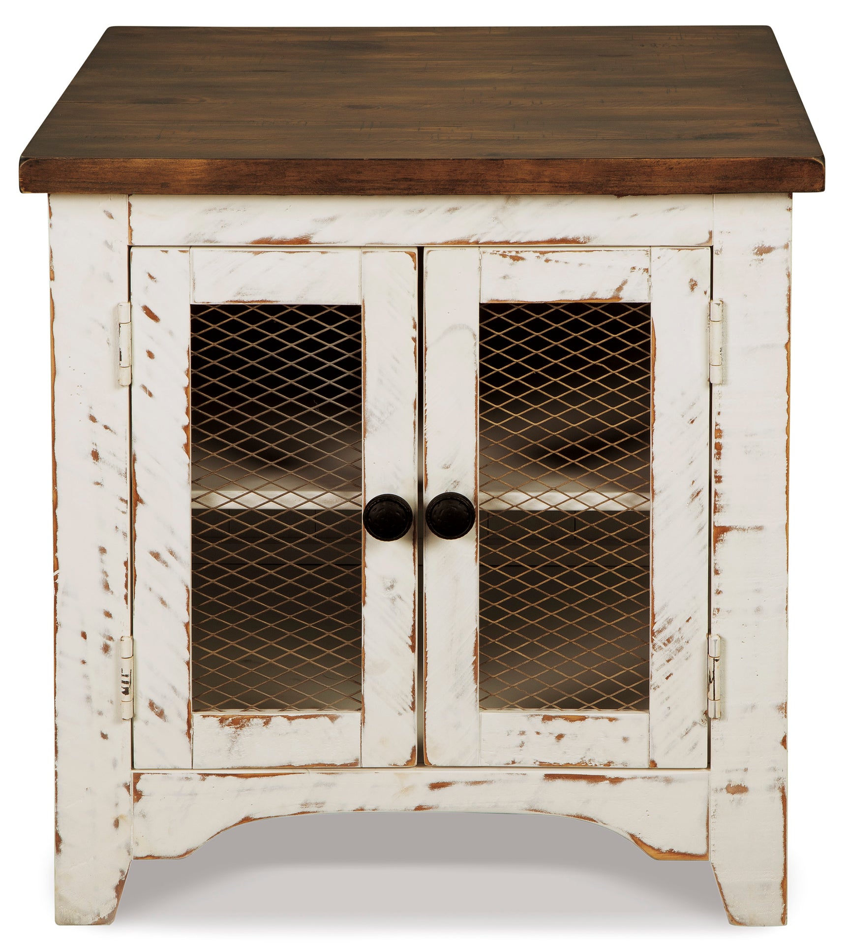 Wystfield White/Brown Rectangular End Table - Ornate Home