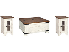 Wystfield White Coffee Table and 2 Chairside End Tables - Ornate Home