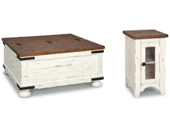 Wystfield White Coffee Table and Chairside End Table - Ornate Home