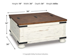Wystfield White Coffee Table and Chairside End Table - Ornate Home