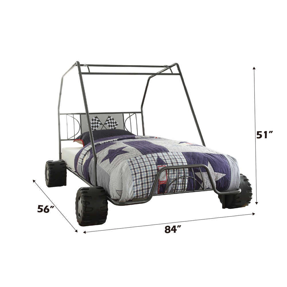 Xander Gunmetal Go Kart Twin Bed - Ornate Home