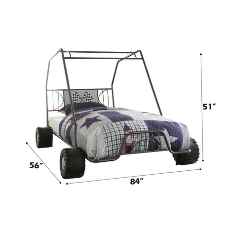 Xander Gunmetal Go Kart Twin Bed - Ornate Home