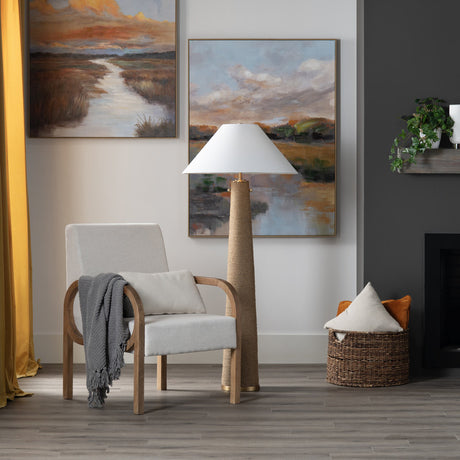 Xander Natural/White Floor Lamp - Ornate Home