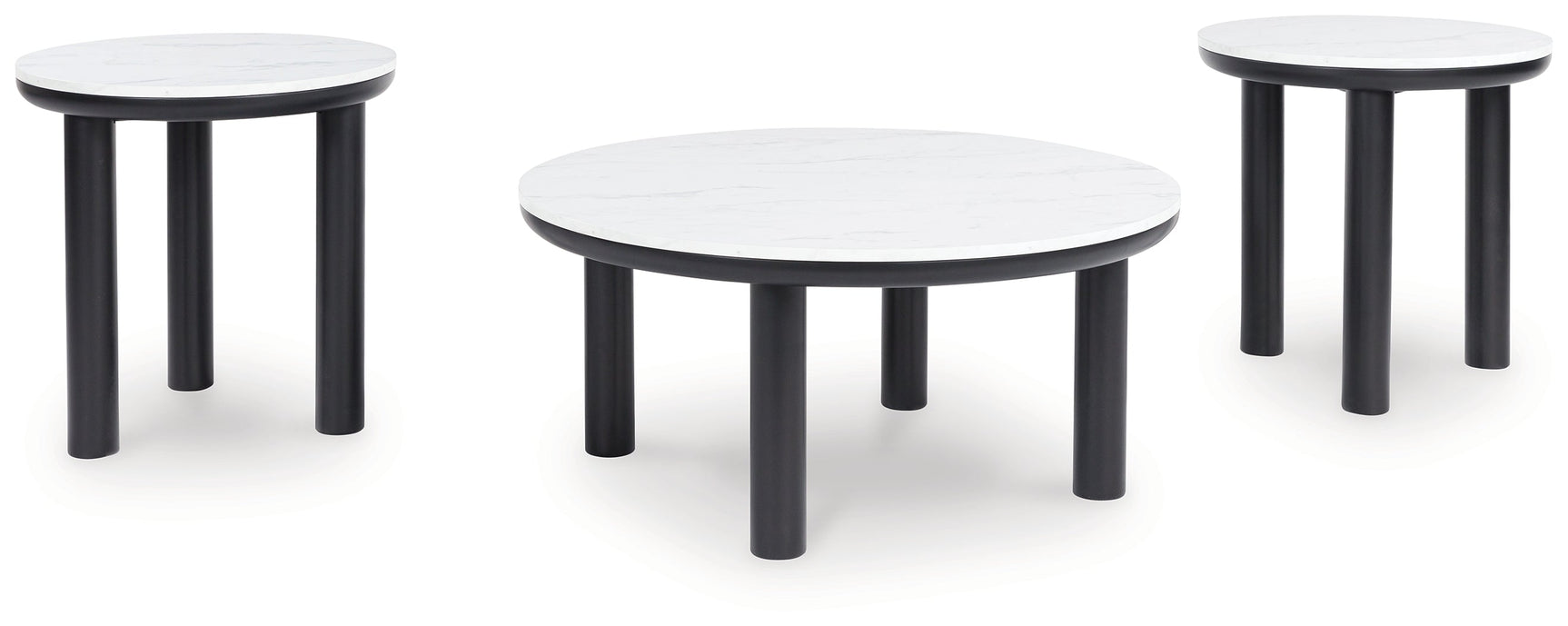 Xandrum Black/White Table (Set of 3) (Online Special Price) - Ornate Home