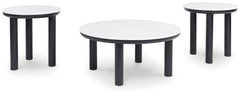 Xandrum Black/White Table (Set of 3) - Ornate Home