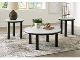 Xandrum Black/White Table (Set of 3) - Ornate Home