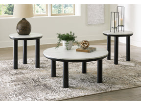 Xandrum Black/White Table (Set of 3) - Ornate Home