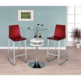 Xena Red/Chrome Bar Chair (Set of 2) - Ornate Home