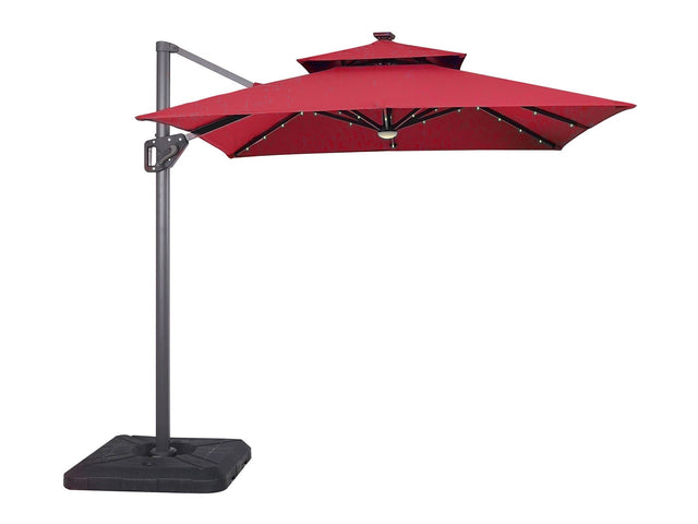 Xico Red Square Umbrella w/Base - Ornate Home
