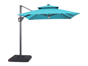 Xico Teal Square Umbrella w/Base - Ornate Home