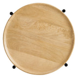 Xilo Oak Round Wood and Metal Side Table - Ornate Home