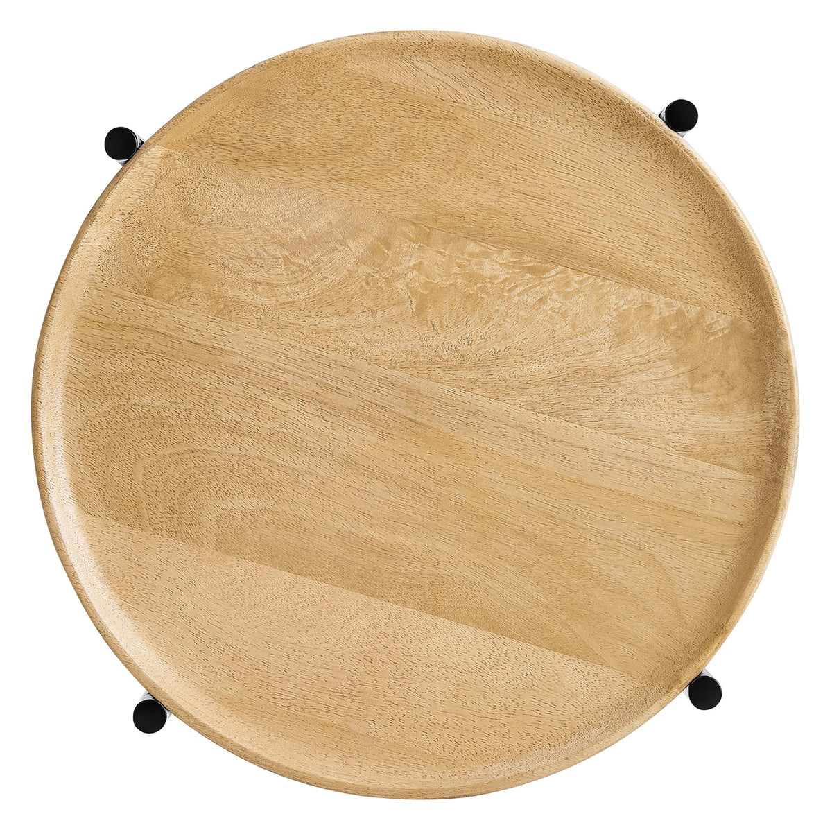 Xilo Oak Round Wood and Metal Side Table - Ornate Home