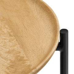 Xilo Oak Round Wood and Metal Side Table - Ornate Home