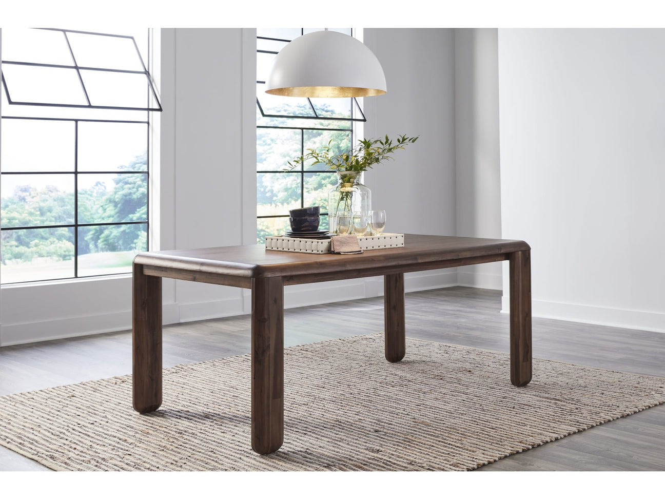Xolani Impala Rectangular Acacia Wood Leg Dining Table - Ornate Home
