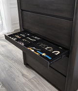 Xolani Jaguar Five Drawer Acacia Wood Chest with Jewelry Tray - Ornate Home