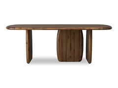 Xolani Rectangular Acacia Wood Pedestal Table in Impala - Ornate Home